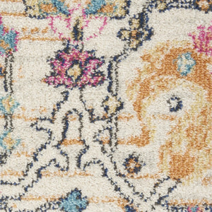 HomeRoots 5' Timeless Ivory and Blue Floral Area Rug - Elegant Design, Durable, Perfect for Any Room Decor 5? x 7? 385211