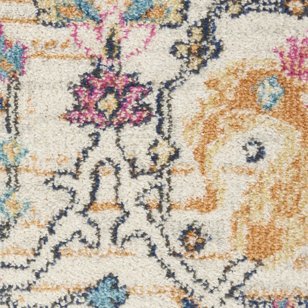 HomeRoots 5' Timeless Ivory and Blue Floral Area Rug - Elegant Design, Durable, Perfect for Any Room Decor 5? x 7? 385211