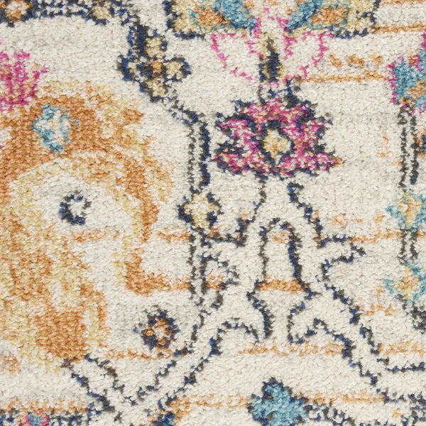 HomeRoots 5' Timeless Ivory and Blue Floral Area Rug - Elegant Design, Durable, Perfect for Any Room Decor 5? x 7? 385211