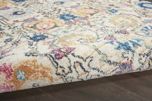 HomeRoots 5' Timeless Ivory and Blue Floral Area Rug - Elegant Design, Durable, Perfect for Any Room Decor 5? x 7? 385211