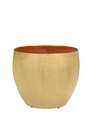 Chelsea House Drum Hand-Hammered Brass Accent Table With Cognac Leather Top — Sculptural, Durable Side/Bedside 385212