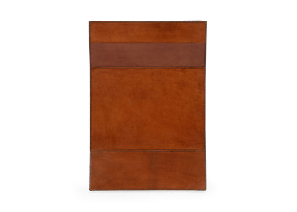 Chelsea House Leather Side Table With Cognac Leather, Woven Cane Top & Beveled Glass — Handcrafted Compact Accent 385213