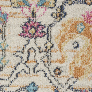 HomeRoots 5' Timeless Ivory and Blue Floral Area Rug - Elegant Design, Durable, Perfect for Any Room Decor 7? x 10? 385215