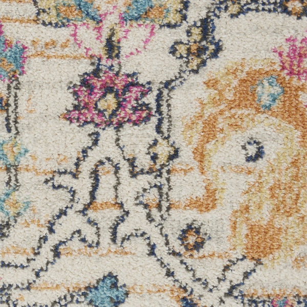 HomeRoots 5' Timeless Ivory and Blue Floral Area Rug - Elegant Design, Durable, Perfect for Any Room Decor 7? x 10? 385215