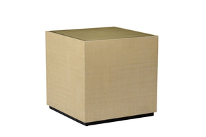 Chelsea House Captiva Linen-Wrapped Bunching Table With Beveled Glass Top — Coastal Texture, Versatile Grouping, 20" 385228