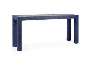 Chelsea House Sanibel Blue Raffia Console Table By Jamie Merida — Parsons-Style Entryway, Durable Lacquer Finish 385238