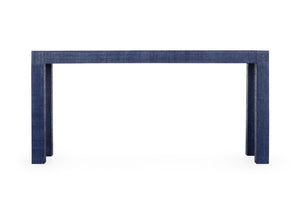 Chelsea House Sanibel Blue Raffia Console Table By Jamie Merida — Parsons-Style Entryway, Durable Lacquer Finish 385238