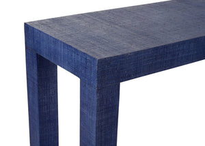 Chelsea House Sanibel Blue Raffia Console Table By Jamie Merida — Parsons-Style Entryway, Durable Lacquer Finish 385238