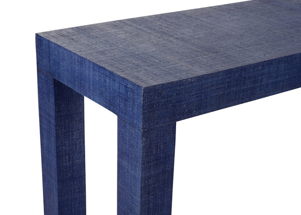 Chelsea House Sanibel Blue Raffia Console Table By Jamie Merida — Parsons-Style Entryway, Durable Lacquer Finish 385238