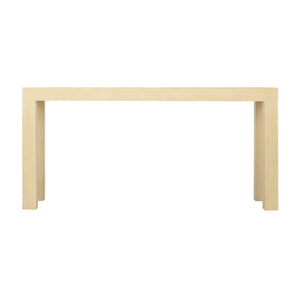 Chelsea House Sanibel Natural Linen Raffia Console Table — Parsons-Style Entry Or Sofa Table, 64" Wide, Designer 385239