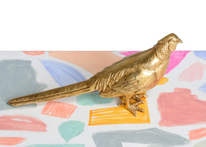 Chelsea House Pheasant Hand-Painted Decorative Storage Box With Antique Gold Accents, Sculptural Topper, 22" 385251