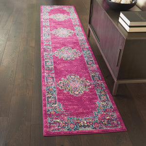 Homeroots 10' Fuchsia Power Loom Runner Rug  Polypropylene 385258