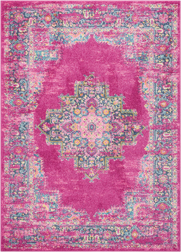 Homeroots 4' X 6' Fuchsia Power Loom Area Rug  Polypropylene 385260