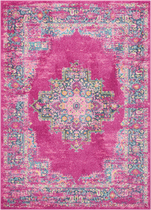 Homeroots 7' X 10' Fuchsia Power Loom Area Rug  Polypropylene 385264
