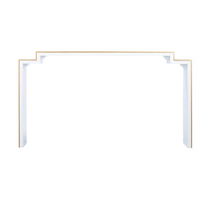 Chelsea House Chatsworth White Lacquer Console Table With Gold Accents — 65" Stepdown Design By Elizabeth Wicker 385271