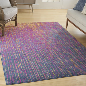 HomeRoots 5' Bold Blue and Orange Abstract Area Rug – Modern Design, Durable, Softens Spaces, Easy Care 5' X 7' Rectangle 385274