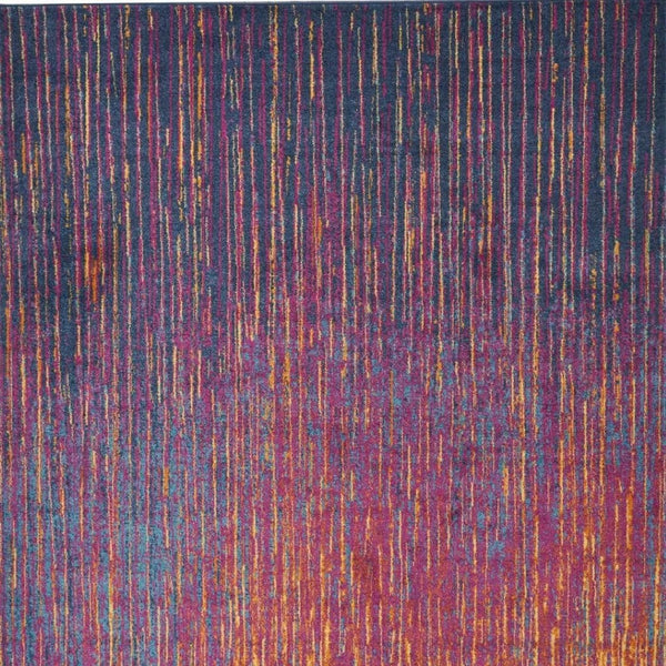 HomeRoots 5' Bold Blue and Orange Abstract Area Rug – Modern Design, Durable, Softens Spaces, Easy Care 8' X 10' Rectangle 385276