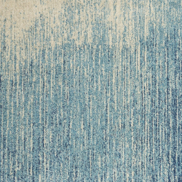 HomeRoots 5' Blue and Ivory Abstract Area Rug - Modern Design, Durable, Soft Pile for Any Room Decor Style 5' X 7' Rectangle 385284