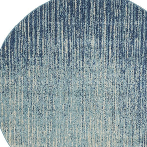 HomeRoots 5' Blue and Ivory Abstract Area Rug - Modern Design, Durable, Soft Pile for Any Room Decor Style 5' Round Round 385285
