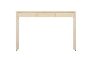 Chelsea House Drop Zone Console By Elizabeth Wicker — Cream Raffia Slim-Depth Entry Console With 3 Hidden Drawers, 54"W 385286