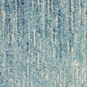 HomeRoots 5' Blue and Ivory Abstract Area Rug - Modern Design, Durable, Soft Pile for Any Room Decor Style 7' X 10' Rectangle 385286
