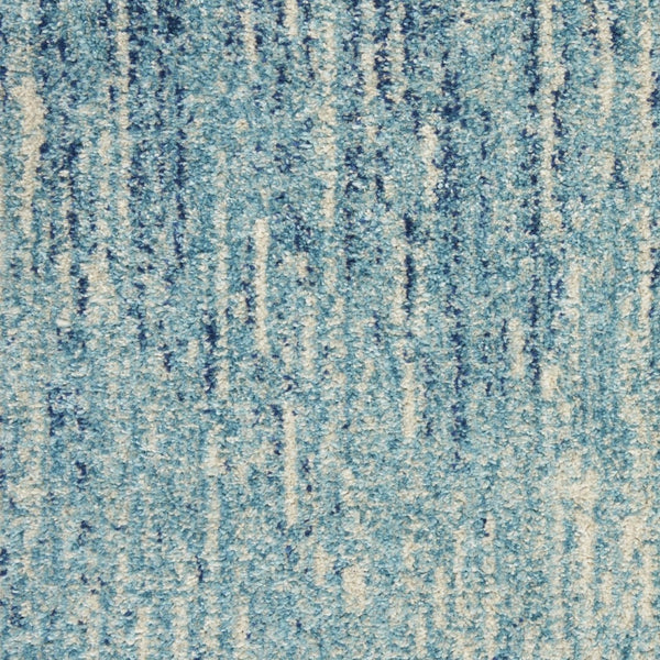 HomeRoots 5' Blue and Ivory Abstract Area Rug - Modern Design, Durable, Soft Pile for Any Room Decor Style 7' X 10' Rectangle 385286