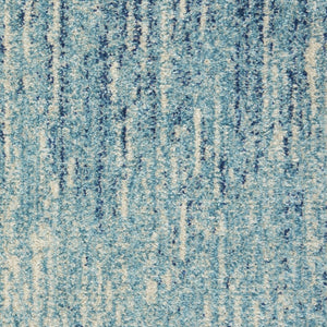 HomeRoots 5' Blue and Ivory Abstract Area Rug - Modern Design, Durable, Soft Pile for Any Room Decor Style 7' X 10' Rectangle 385286