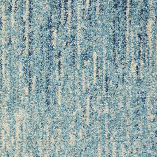 HomeRoots 5' Blue and Ivory Abstract Area Rug - Modern Design, Durable, Soft Pile for Any Room Decor Style 7' X 10' Rectangle 385286