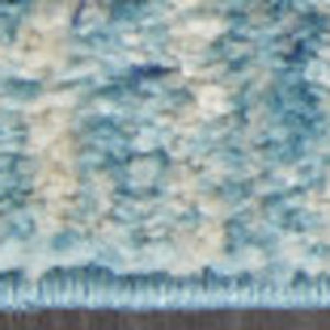 HomeRoots 5' Blue and Ivory Abstract Area Rug - Modern Design, Durable, Soft Pile for Any Room Decor Style 7' X 10' Rectangle 385286