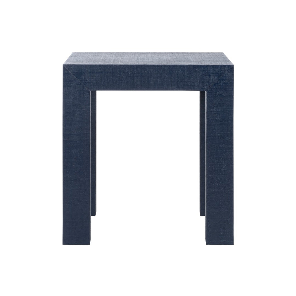 Chelsea House Sanibel Raffia-Wrapped Side Table In Vibrant Blue By Jamie Merida — Parsons Profile, Coastal Texture (24"X22") 385287