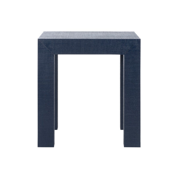 Chelsea House Sanibel Raffia-Wrapped Side Table In Vibrant Blue By Jamie Merida — Parsons Profile, Coastal Texture (24"X22") 385287