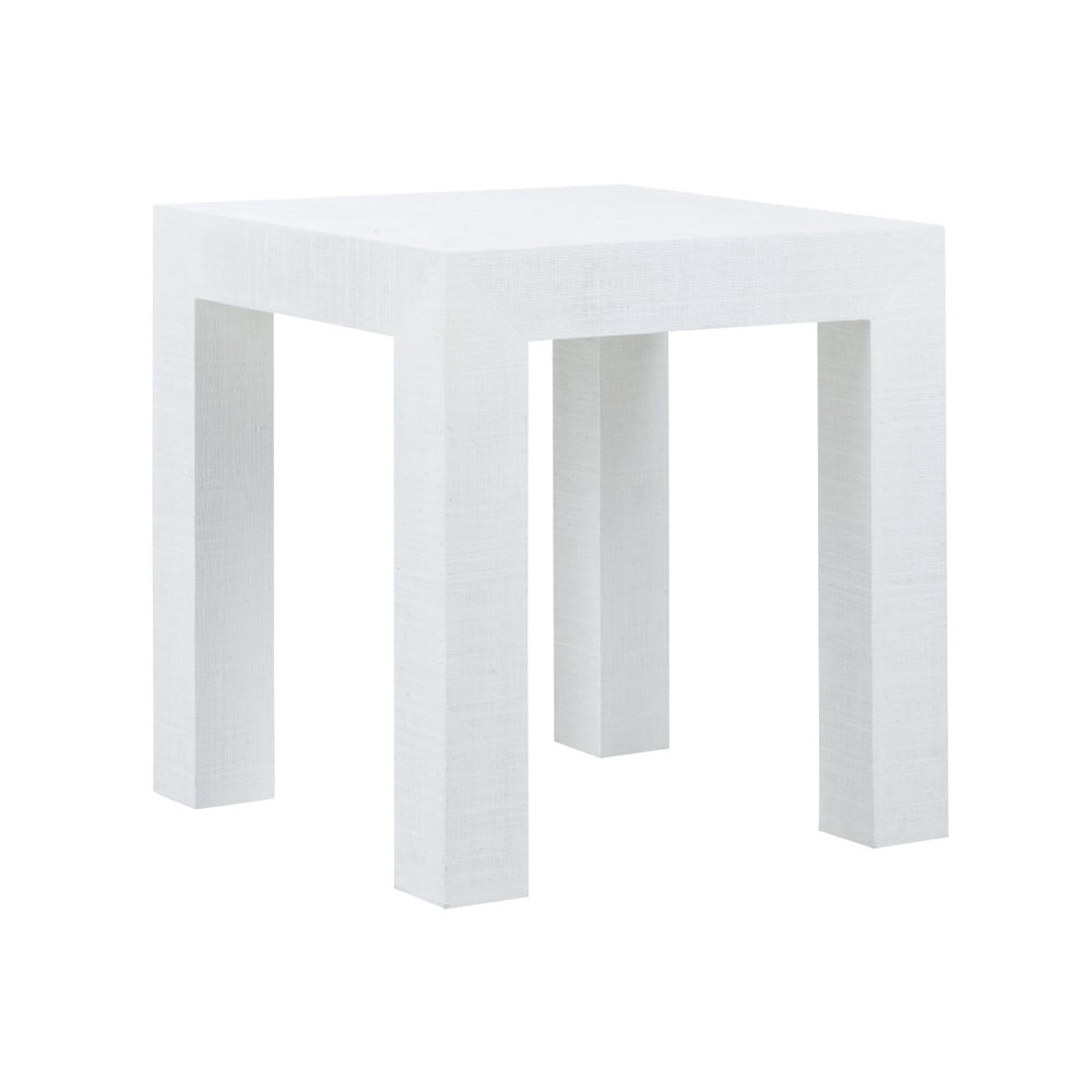 Chelsea House Sanibel Raffia Side Table White — Coastal Parsons Nightstand, Durable Lightweight Accent Table 24" 385288