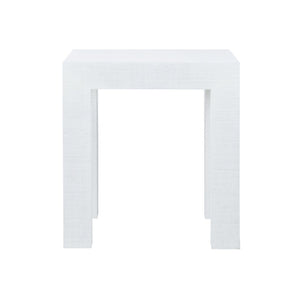 Chelsea House Sanibel Raffia Side Table White — Coastal Parsons Nightstand, Durable Lightweight Accent Table 24" 385288