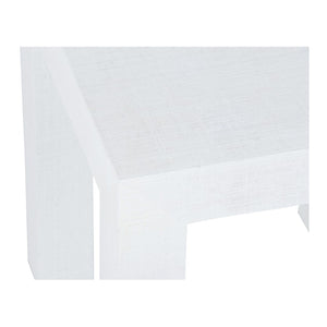 Chelsea House Sanibel Raffia Side Table White — Coastal Parsons Nightstand, Durable Lightweight Accent Table 24" 385288