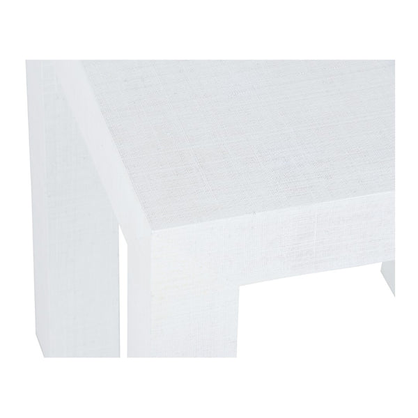 Chelsea House Sanibel Raffia Side Table White — Coastal Parsons Nightstand, Durable Lightweight Accent Table 24" 385288