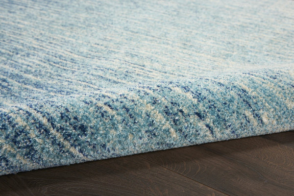 HomeRoots 5' Blue and Ivory Abstract Area Rug - Modern Design, Durable, Soft Pile for Any Room Decor Style 8' Round Round 385288