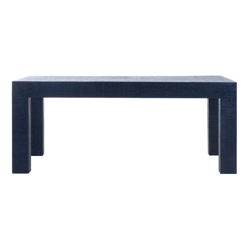 Chelsea House Sanibel Raffia Coffee Table In Blue — Parsons-Style 48" X 30" Durable Lacquer Finish, Designer Jamie Merida 385289