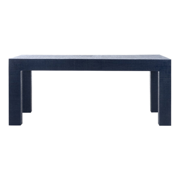 Chelsea House Sanibel Raffia Coffee Table In Blue — Parsons-Style 48" X 30" Durable Lacquer Finish, Designer Jamie Merida 385289