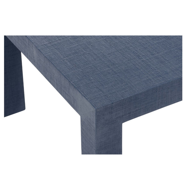 Chelsea House Sanibel Raffia Coffee Table In Blue — Parsons-Style 48" X 30" Durable Lacquer Finish, Designer Jamie Merida 385289