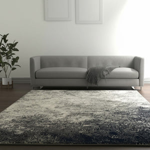 HomeRoots 5' Gray and Ivory Abstract Area Rug - Modern Design for Comfort and Durability in Any Room 5?x7? 385294