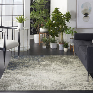 HomeRoots 5' Gray and Ivory Abstract Area Rug - Modern Design for Comfort and Durability in Any Room 5?x7? 385294