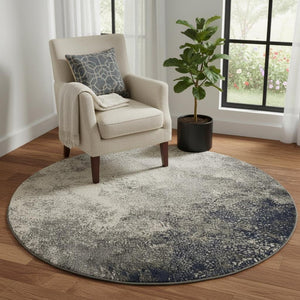 HomeRoots 5' Gray and Ivory Abstract Area Rug - Modern Design for Comfort and Durability in Any Room 5? 385295