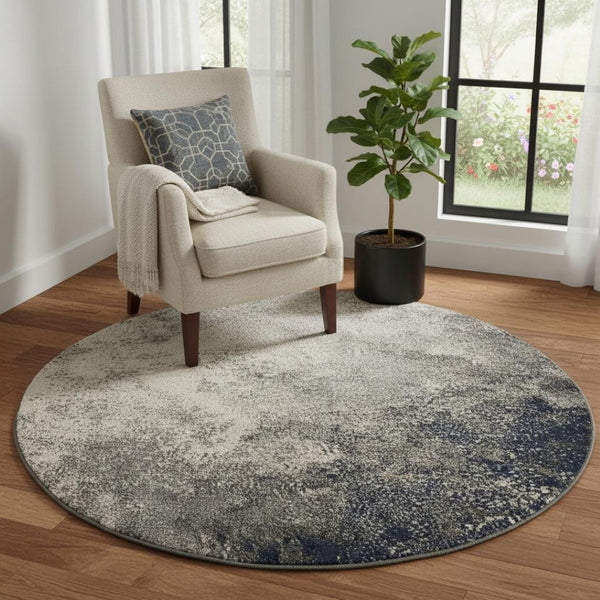 HomeRoots 5' Gray and Ivory Abstract Area Rug - Modern Design for Comfort and Durability in Any Room 5? 385295