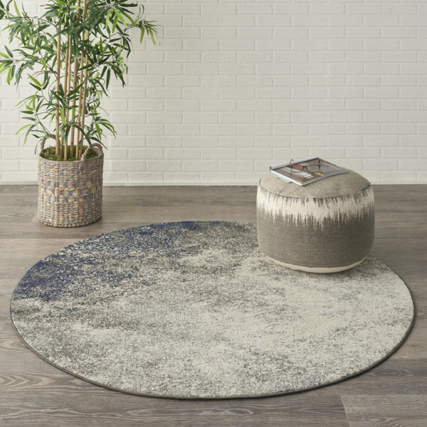 HomeRoots 5' Gray and Ivory Abstract Area Rug - Modern Design for Comfort and Durability in Any Room 5? 385295