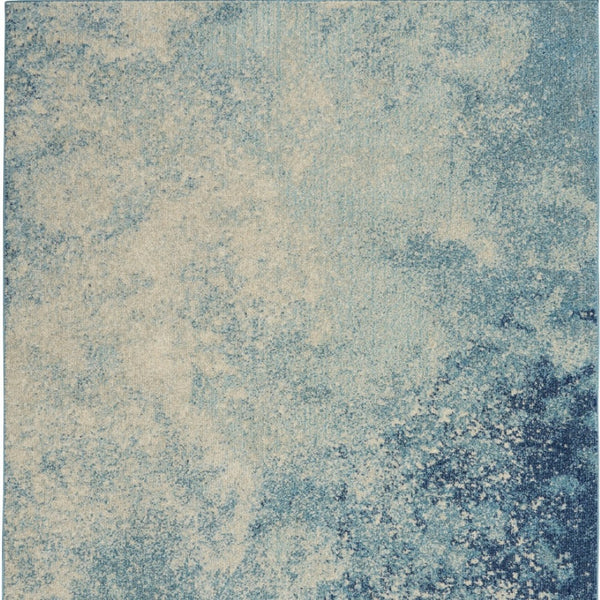 HomeRoots 5' Abstract Area Rug in Blue and Ivory - Modern Design for Stylish Living Rooms and Home Offices 5' X 7' Rectangle 385298
