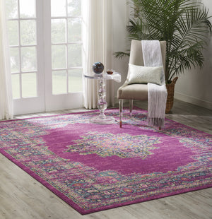 Homeroots 8' X 10' Fuchsia Power Loom Area Rug  Polypropylene 385313