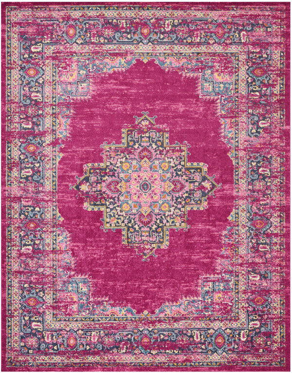 Homeroots 8' X 10' Fuchsia Power Loom Area Rug  Polypropylene 385313