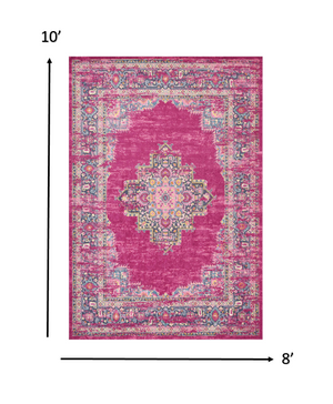 Homeroots 8' X 10' Fuchsia Power Loom Area Rug  Polypropylene 385313