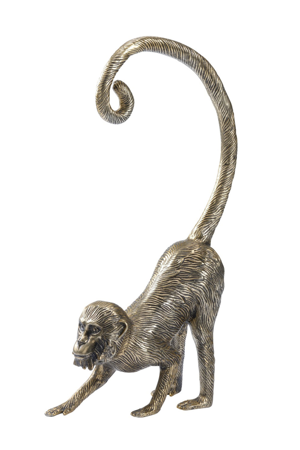 Chelsea House Standing Monkey Antique Brass Metal Sculpture 30.5" Tall — Regal, Lifelike Statement Accent For Home Decor 385318