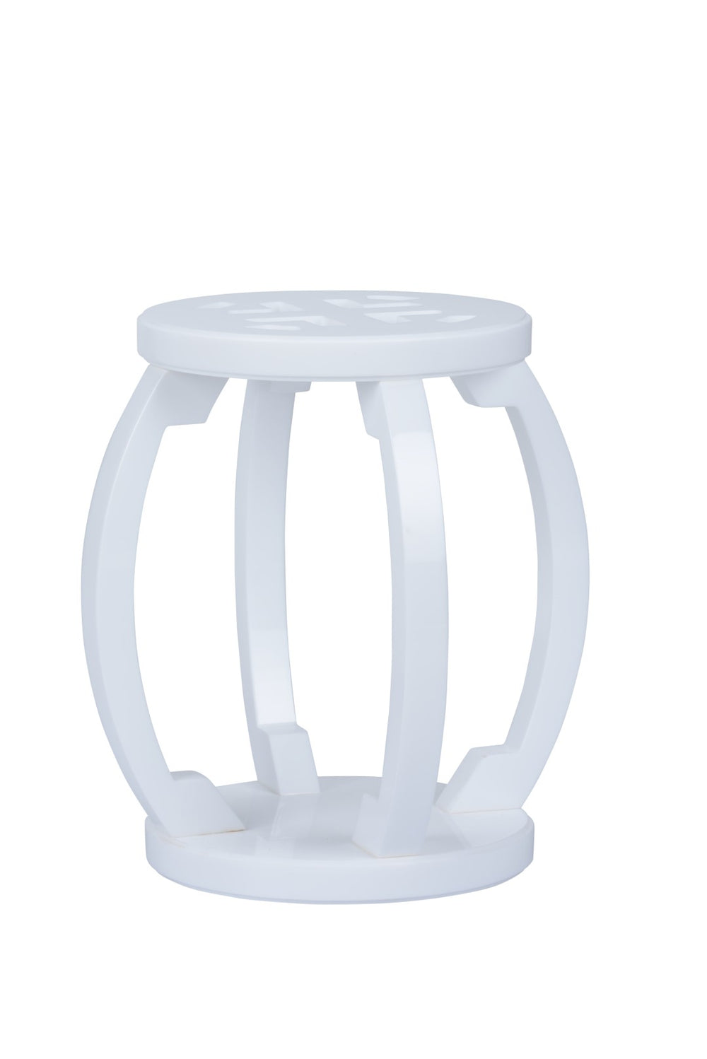 Chelsea House Lucite Clear Acrylic Garden Stool White Finish — Lightweight Weather-Resistant Side Table Accent 385338